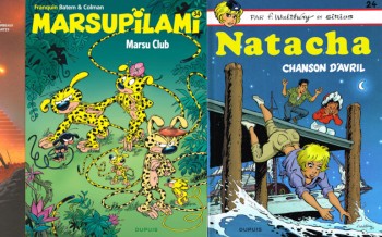 Dupuis : Tanis T1, Marsupilami T34, Natacha T24